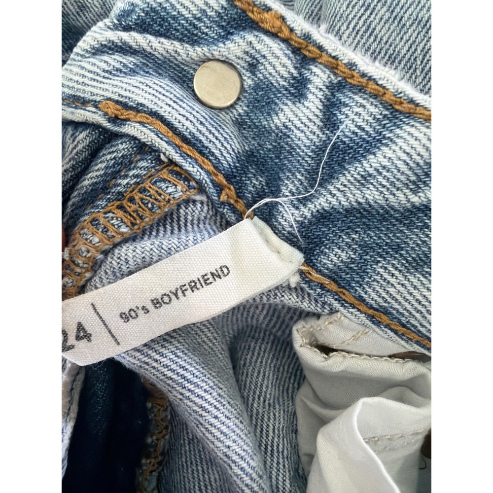 PacSun Womens Light Wash Distressed Boyfriend Jeans High Waisted Size 24 - Picture 9 of 10